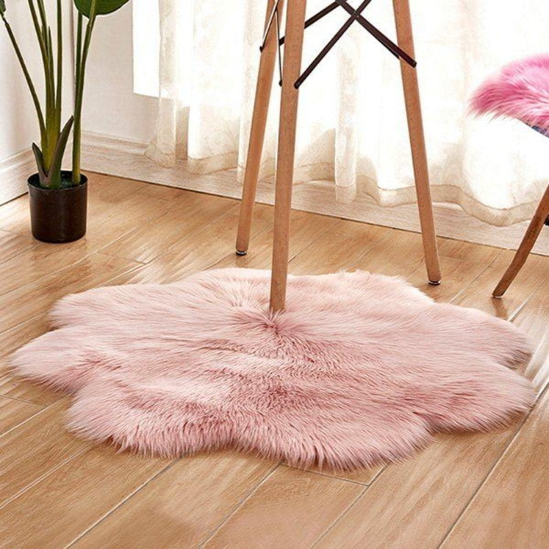 Flower Furry Rugs (4' x 4') - waseeh.com