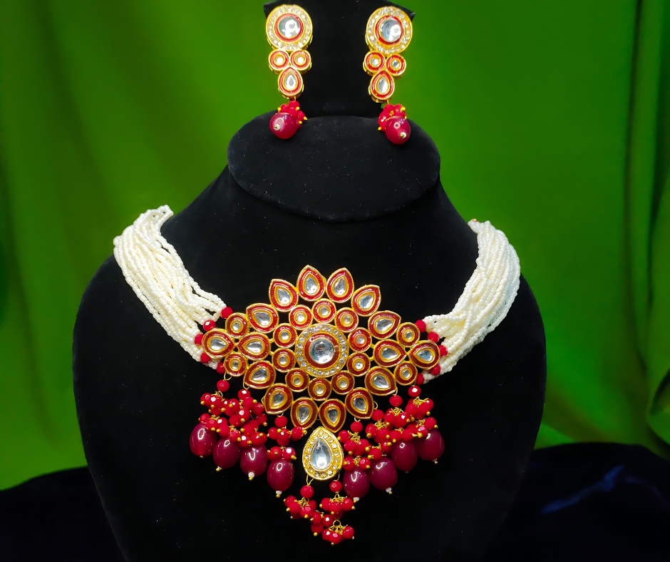 Rajasthani Meenakari Choker Necklace With Earrings