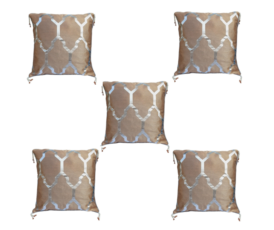 Silver Lattice Cushion Covers (Set Of 2)