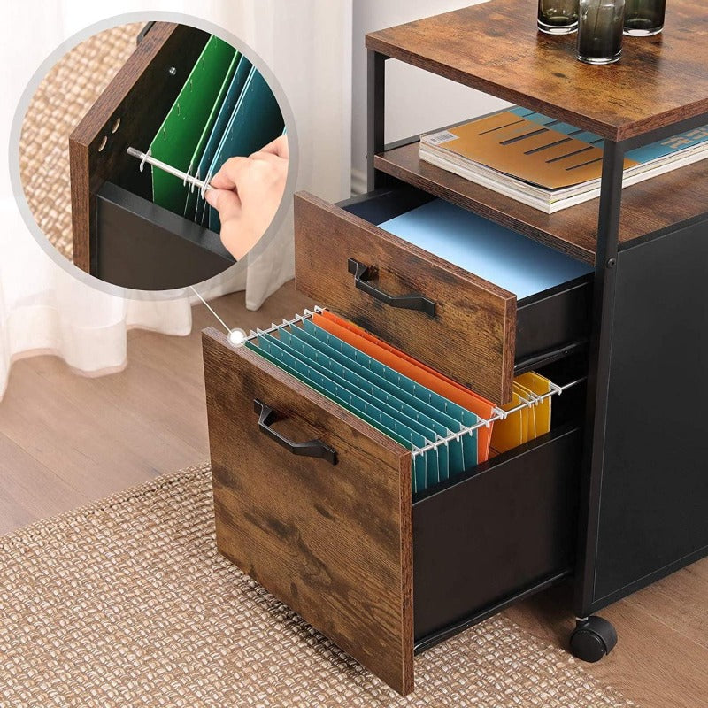 Way Side Office Home Drawer Side Table Rolling Trolley - waseeh.com