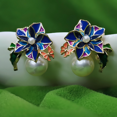 Poinsettia Multicolour Pearl Earrings