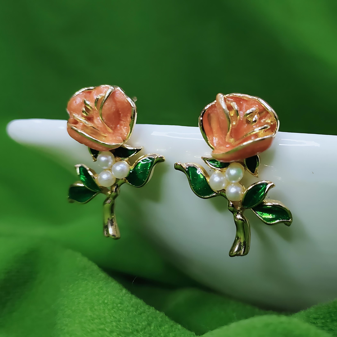 Beautiful Rose-Shaped Earrings