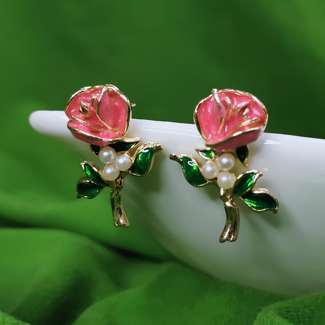 Beautiful Rose-Shaped Earrings