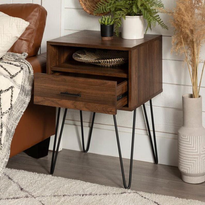 Rustic Side Living Lounge Center Side Hairpin Table - waseeh.com