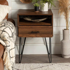 Rustic Side Living Lounge Center Side Hairpin Table - waseeh.com