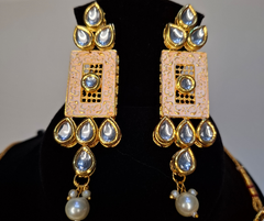 Meenakari Kundan Choker Necklace With Earrings