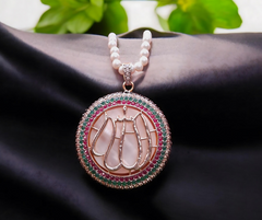 Elegance Meets Faith: Zircon-Studded Allah ﷲ Calligraphy Pendant