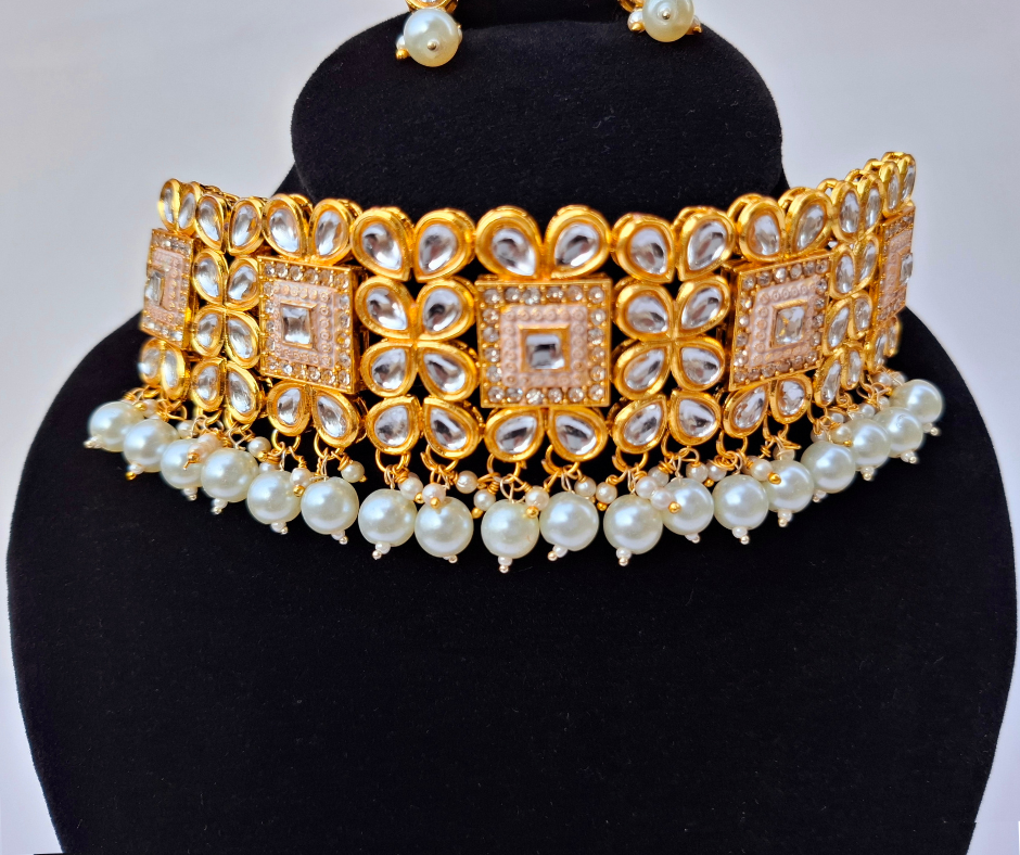 Kashish Kundan Choker Set – Baby Pink Edition