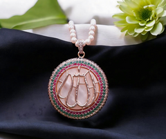 Elegance Meets Faith: Zircon-Studded Allah ﷲ Calligraphy Pendant