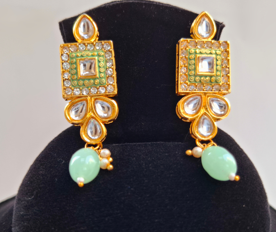 Pachi Kundan Choker Set – Light Green Edition