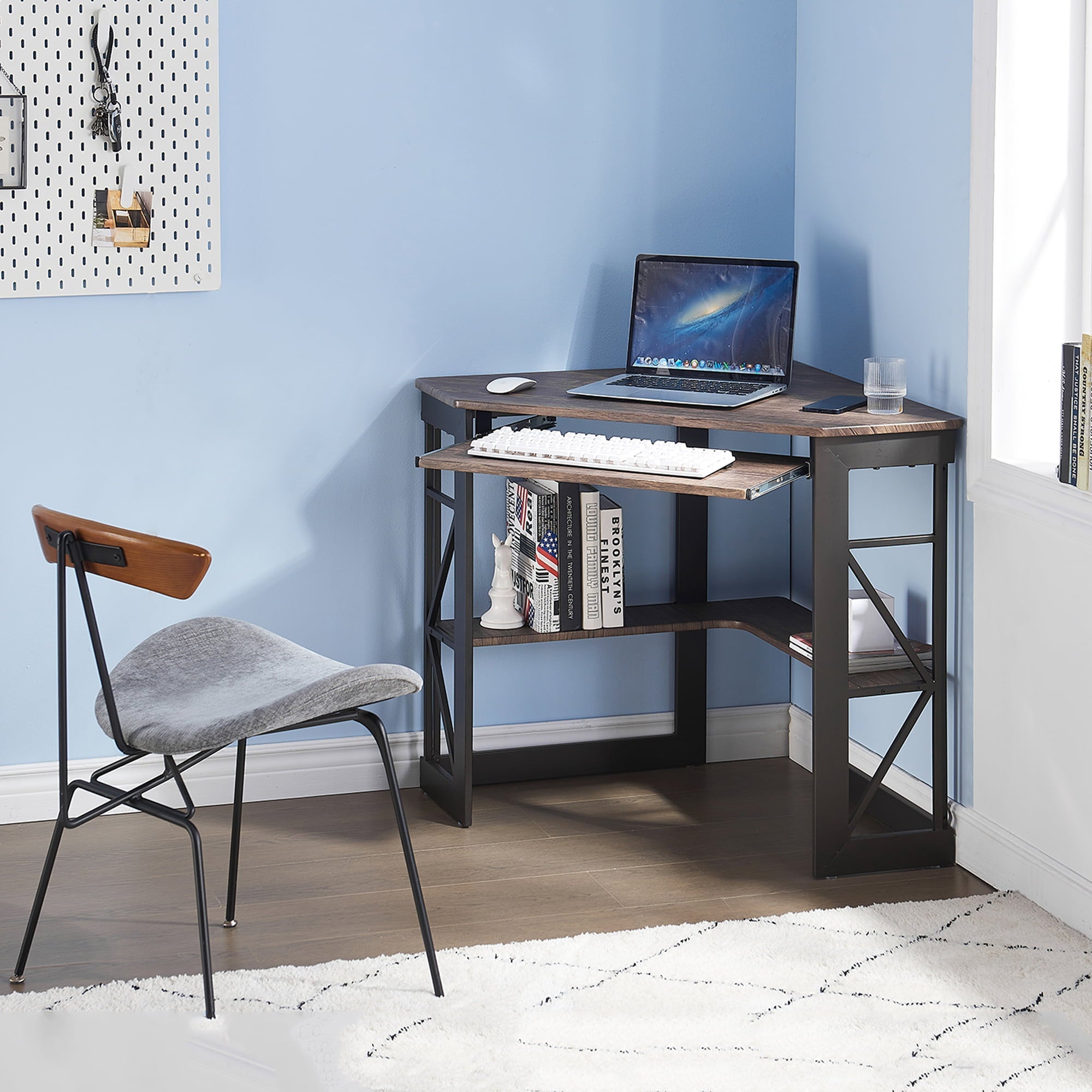 VECELO Corner Computer Desk Workstation Table for Home Office - waseeh.com