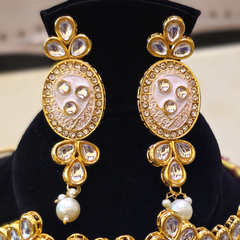 Esha Elegant Kundan Choker Necklace With Earrings