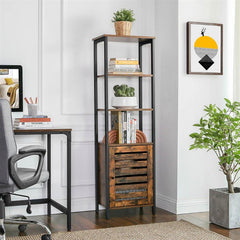 Multi Tier Tall Cabinet Bookcase Organizer Rack - waseeh.com