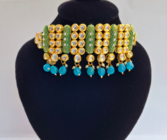 Biye Meenakari Kundan Choker & humka Set