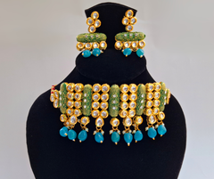 Biye Meenakari Kundan Choker & humka Set