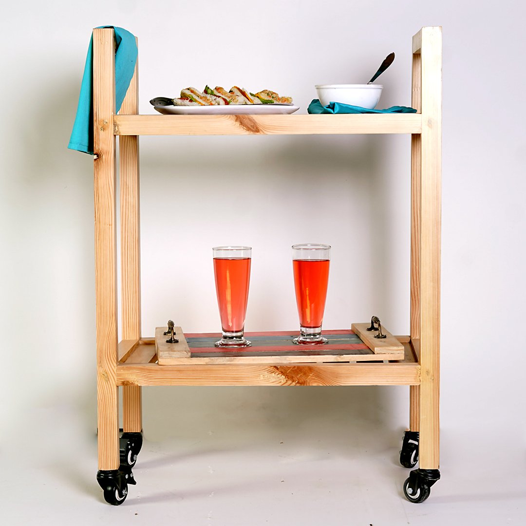 Treen Rolling Storage Serving Kitchen Dining Room Trolley - waseeh.com