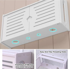 Constricted Router Wifi Double Door Wall Mounted Floating Bracket Shelve