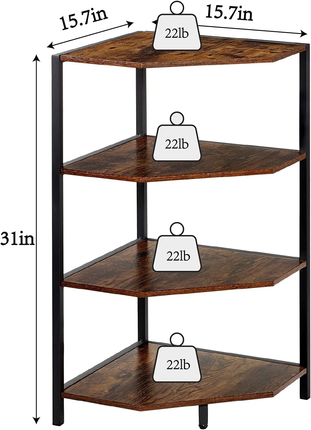 Banishe Corner Organizer Bookcase Storage Rack - waseeh.com