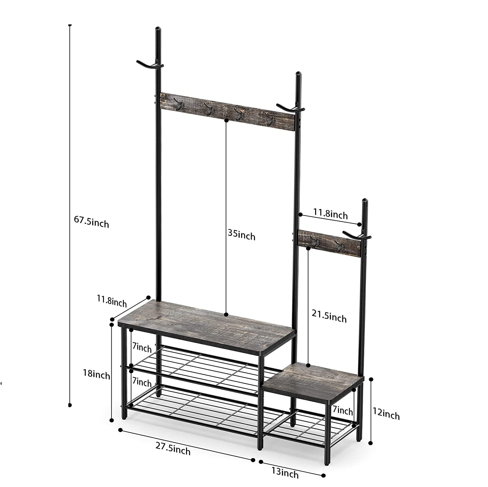 Progeny Tree Coat Shoe Bench Entryway Sturdy Organizer Storage Shelve Rack - waseeh.com