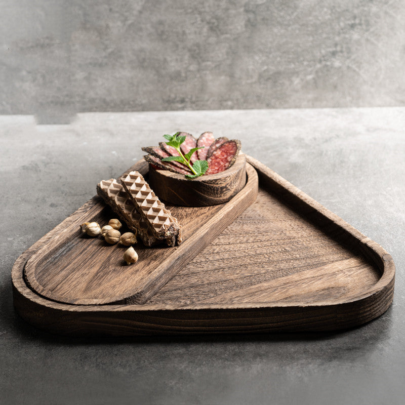 Triangle Shape Wooden Platter Tray