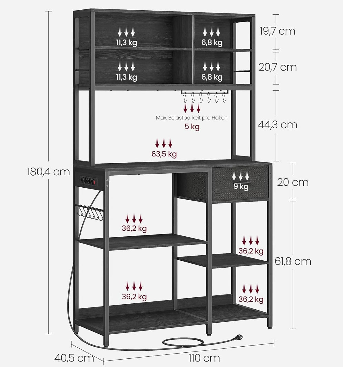 Varlet Microwave Oven Storage Drawer Kitchen Rack