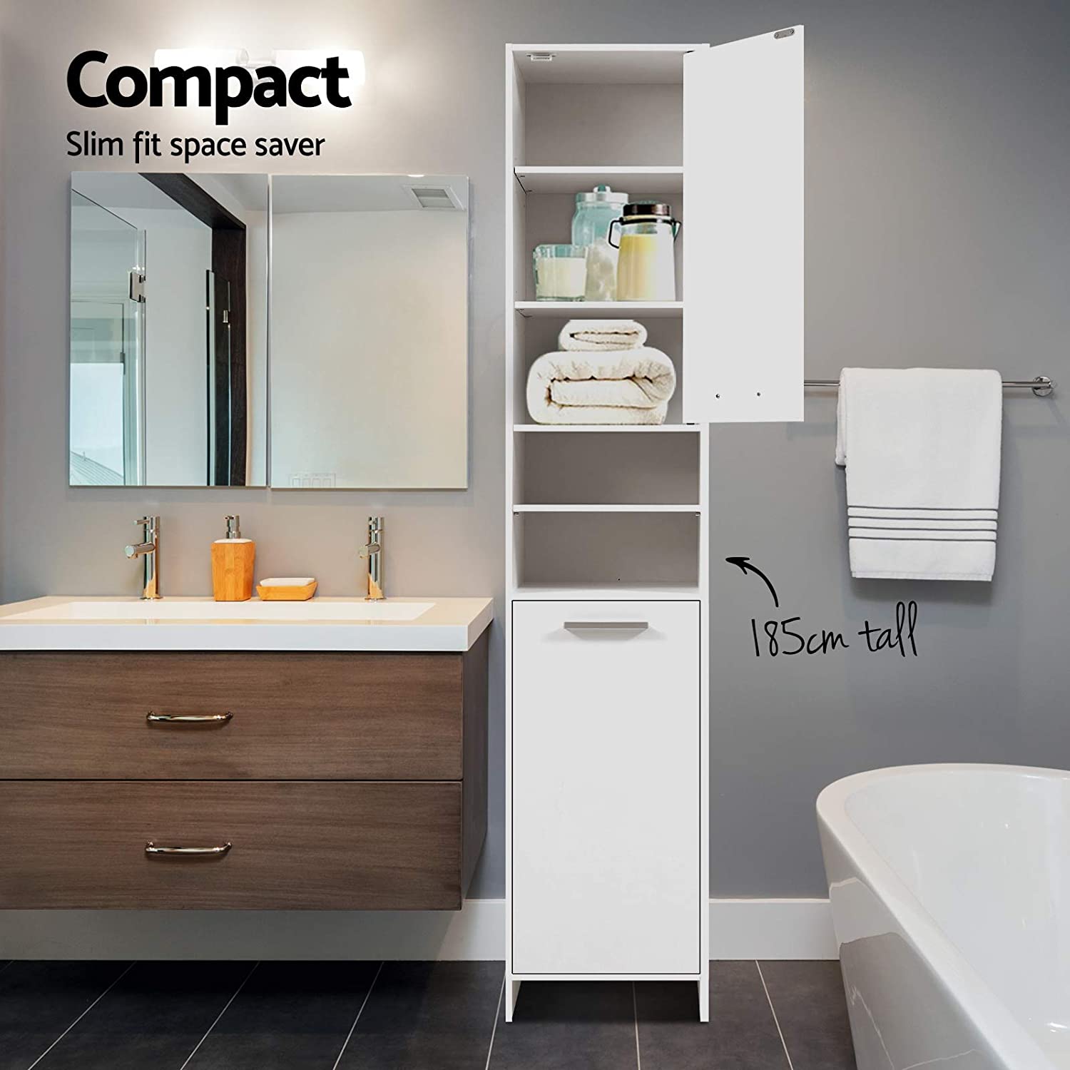 Double Cabinet Bathroom Rack - waseeh.com