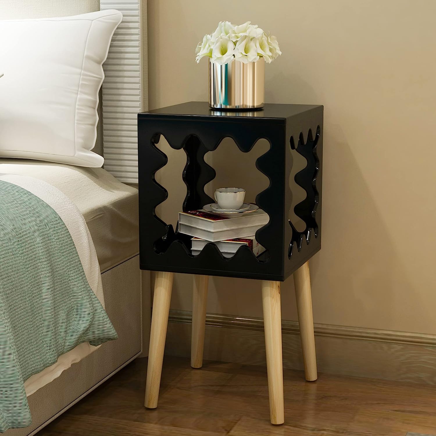 Artistic Square Bookcase Nightstand Side End Table - waseeh.com