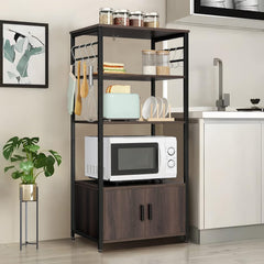 Iwell Living Dining Room Kitchen Microwave Stand Cabinet Utility Storage Shelve Rack