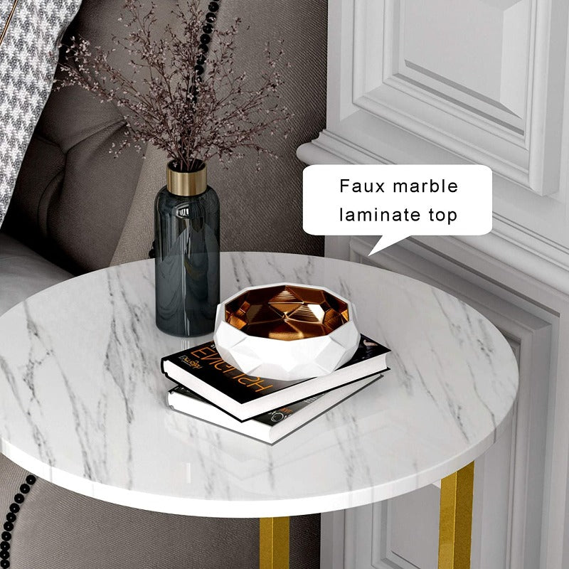 Round Sleek Sofa Home Side Table Decor - waseeh.com