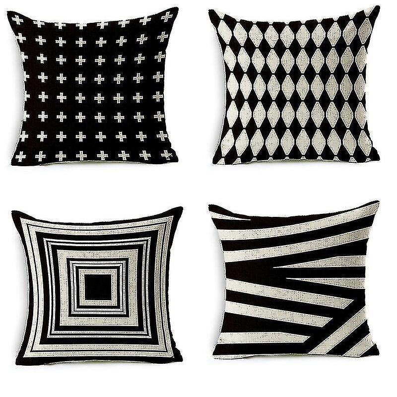 The Zebra Tribe Living Drawing Room Cushion Covers (Set of 4)