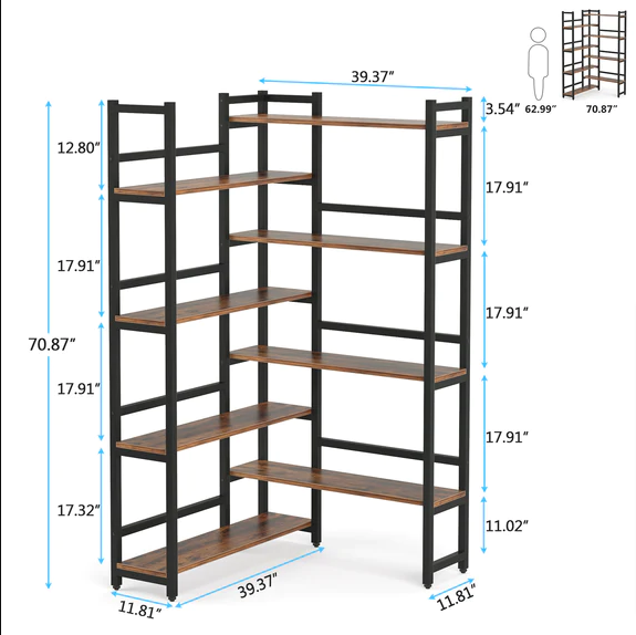 Taboret Corner Living Bedroom Bookcase Organizer Storage Rack Decor - waseeh.com