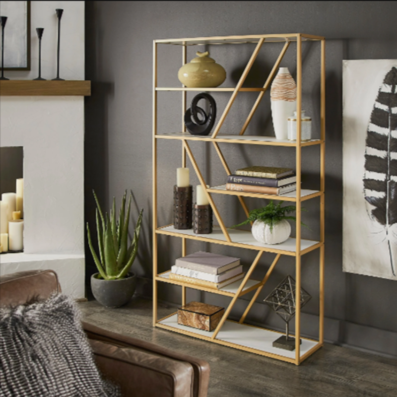 Cariba Geometric Living Drawing Room Bookcase Organizer Rack Decor - waseeh.com