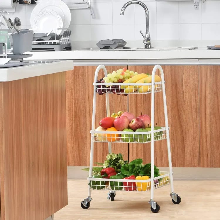 Tiny Rolling Kitchen Storage Organizer Trolley