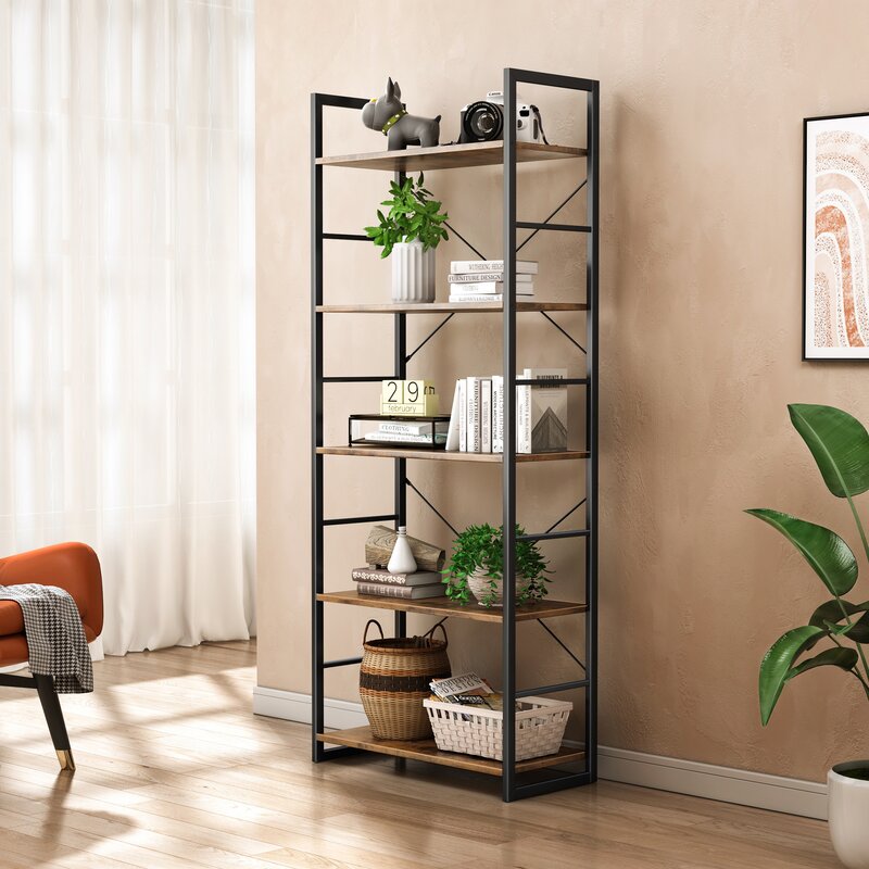 Adriene Standard Living Room Bookcase Organizer Decor Rack - waseeh.com