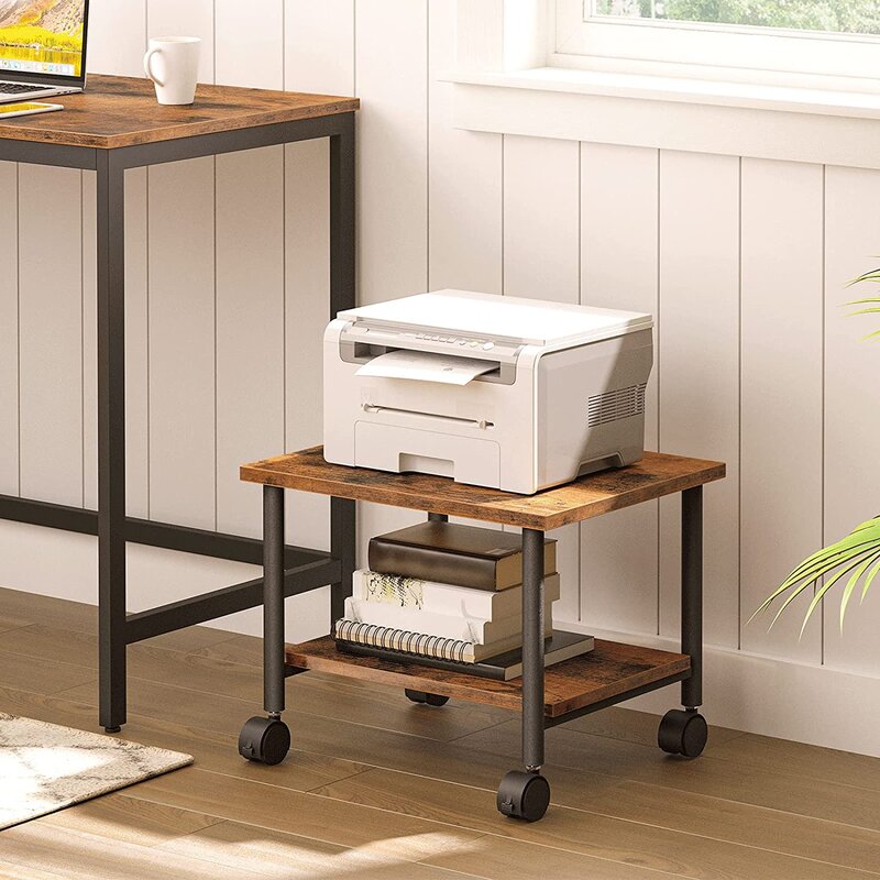 Rushford Rolling Home Office Side Table Organizer Trolley - waseeh.com