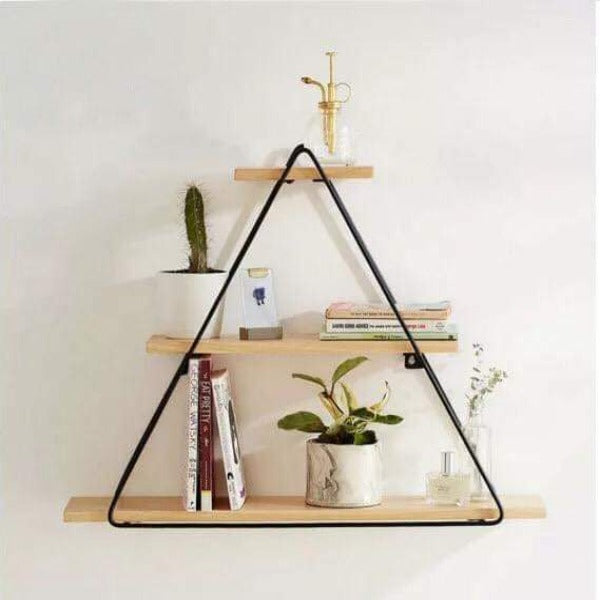 Chengxin Triangle Floating Wall Metal Organizer Shelve Decor - waseeh.com