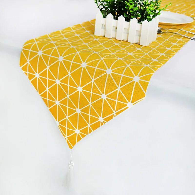 Lemon Geometric Table Runner - waseeh.com