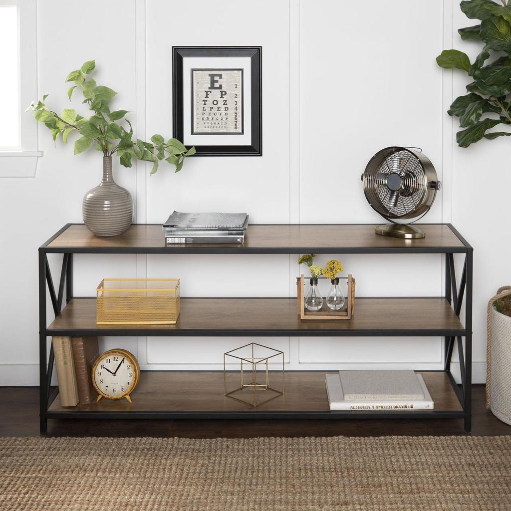 Carbon X-Frame Bookcase Console Organizer Rack Table - waseeh.com