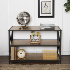 Carbon X-Frame Bookcase Console Organizer Rack Table - waseeh.com