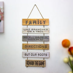 Wall "Familia Rules" Caption Decor - waseeh.com