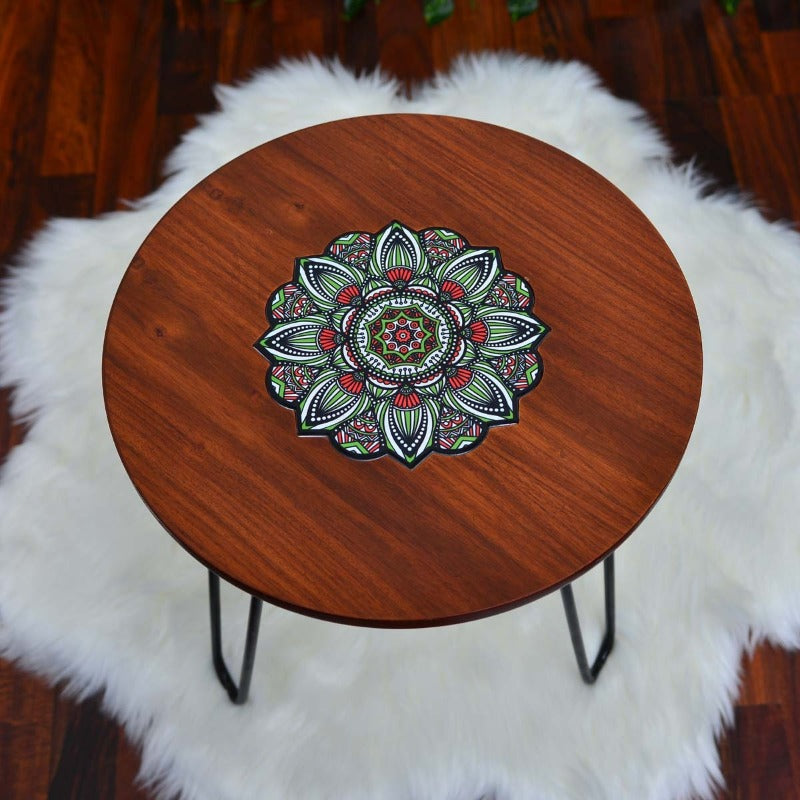 Asiatic Orchid Hairpin Leg Coffee Side Table (MDF) - waseeh.com