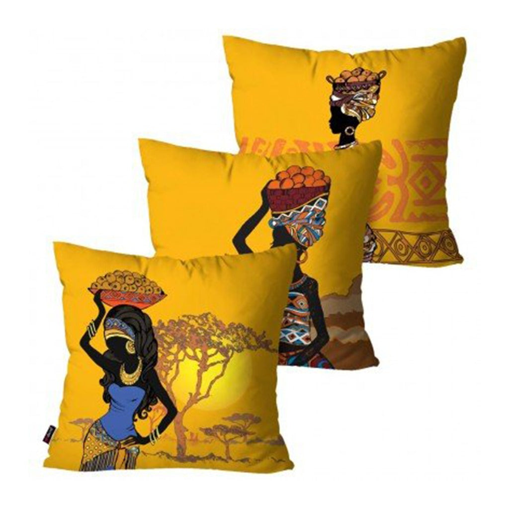 African Sunset Cushion Covers (Pack of 3) - waseeh.com