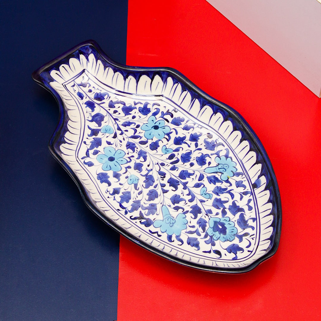 Ceramic Serving Fish Dish-blue pottery - Multani Art - waseeh.com