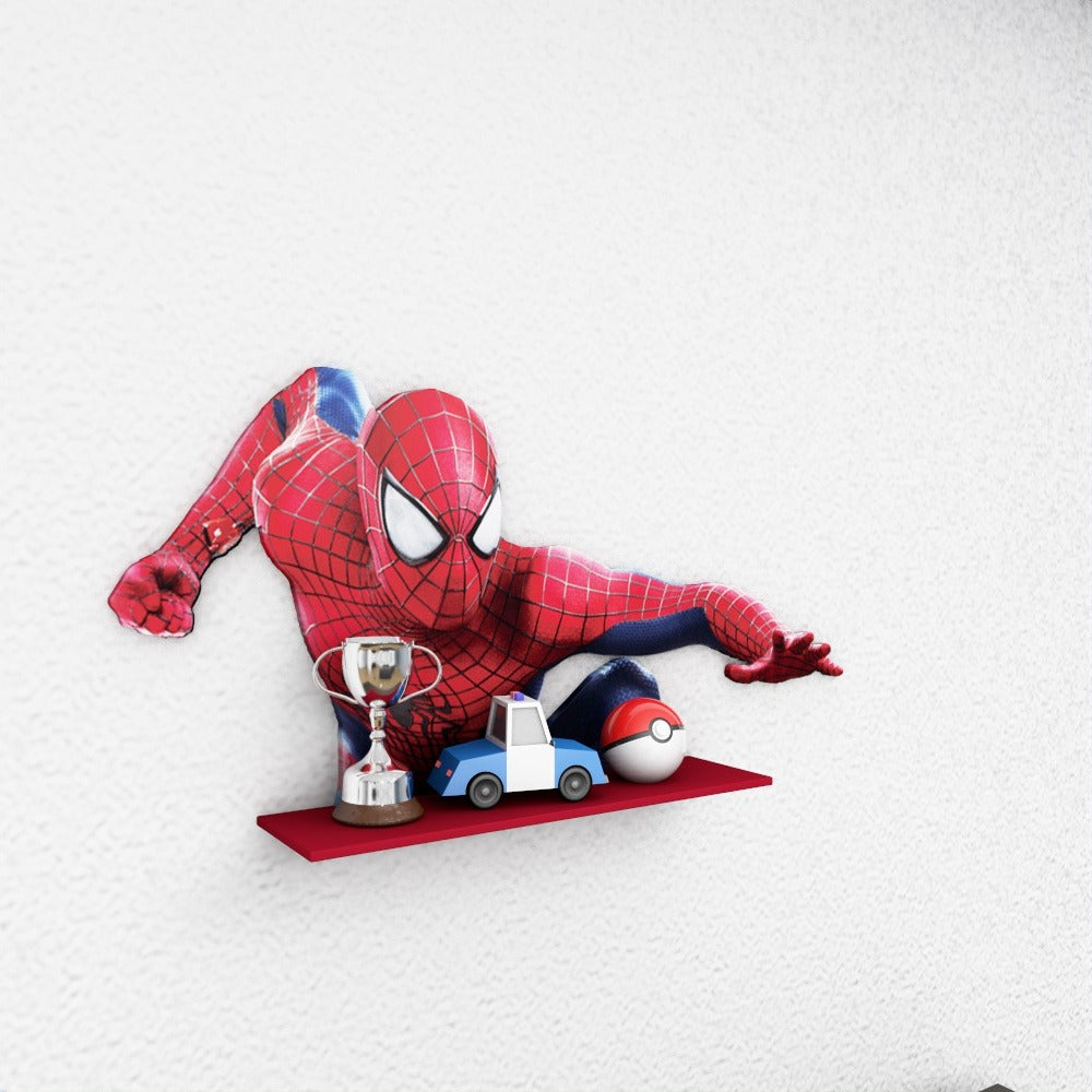 Amazing Spiderman Marvel Kids Bedroom Organizer Floating Shelve Decor - waseeh.com