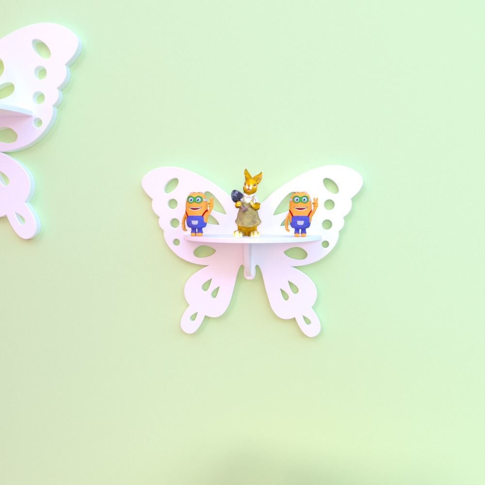 Crater Butterfly Kids Bedroom Floating Shelve Decor - waseeh.com