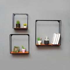 Rectangle Living Lounge Drawing Room Floating Organizer Shelve (Set of 3) - waseeh.com