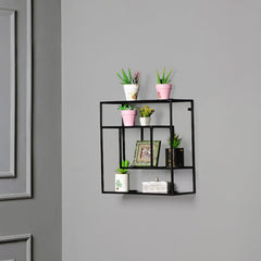 Wall-Mounted "Square Shaped" Floating Metal Storage Shelve Frame Decor - waseeh.com