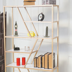 Cariba Geometric Living Drawing Room Bookcase Organizer Rack Decor - waseeh.com