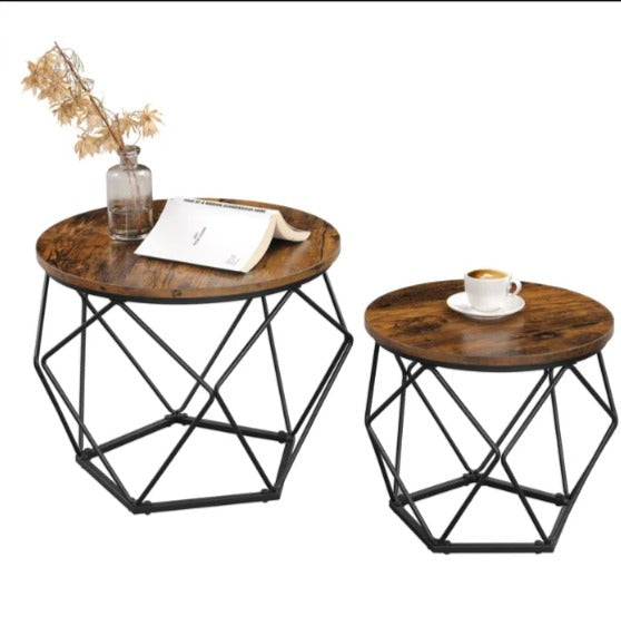 Keema Bunching Living Drawing Room Centre Nesting Coffee Tables (Set of 2) - waseeh.com