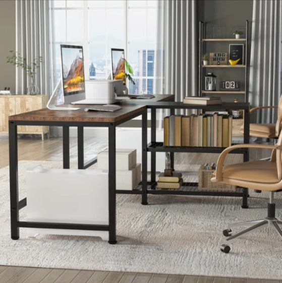 Marsida Living Room Office Wide Organizer Work Station Desk - waseeh.com